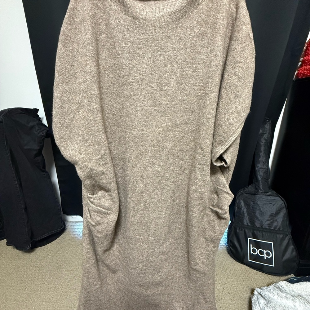 Eloquii Tan Knit Sweater Dress